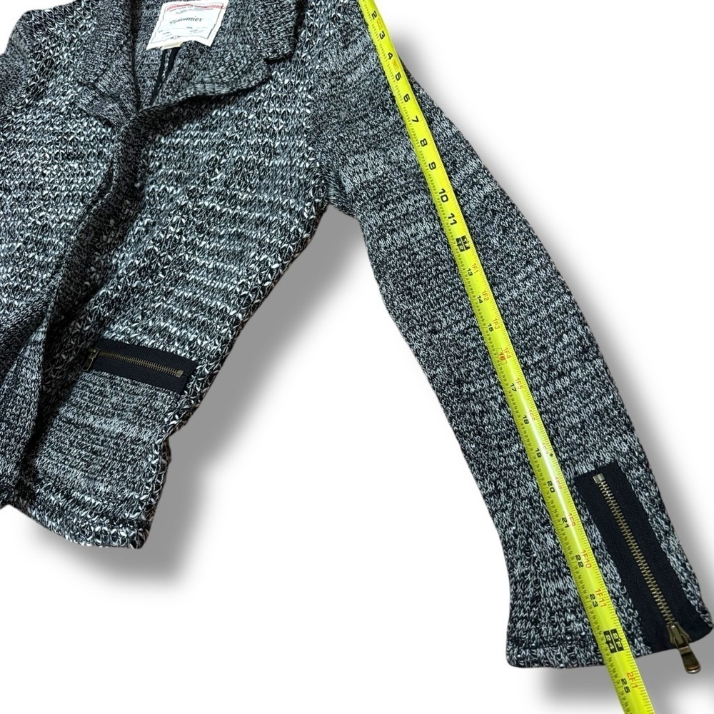 Cartonnier Anthropologie Black White Cream Knitted Open Blazer Cardigan Large - Picture 6 of 10